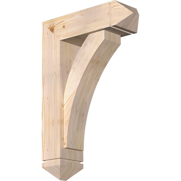 Ekena Millwork Thorton Arts and Crafts Smooth Bracket w/ Offset Brace, Douglas Fir, 7 1/2"W x 24"D x 36"H BKT0806X24X36THR03SDF - main